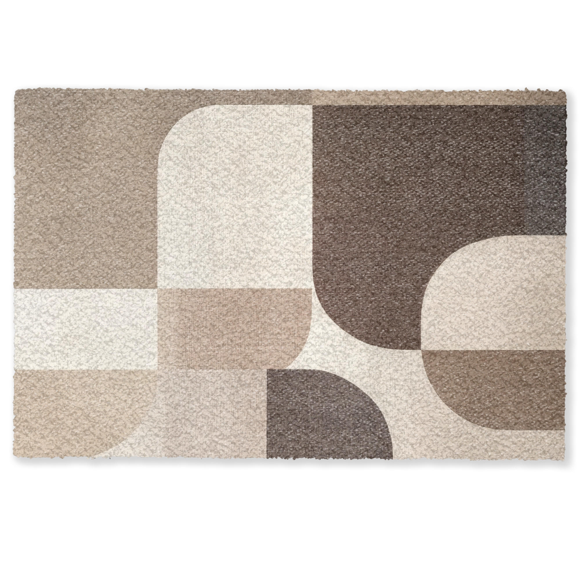 FUSSMATTE Geometrisch - Gewebte Struktur - Modern Fußabtreter 90x60 cm - Beige, Kunststoff (90/60cm) - MuchoWow