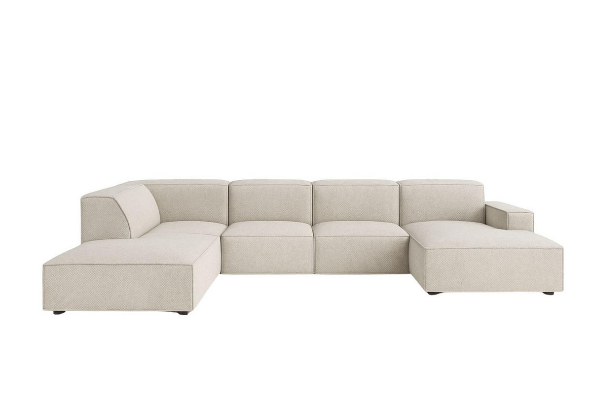 ECKSOFA Cursal V, Stoff Artico, Nata, Links - Creme, Holz (364/262cm) - Kaiser Möbel