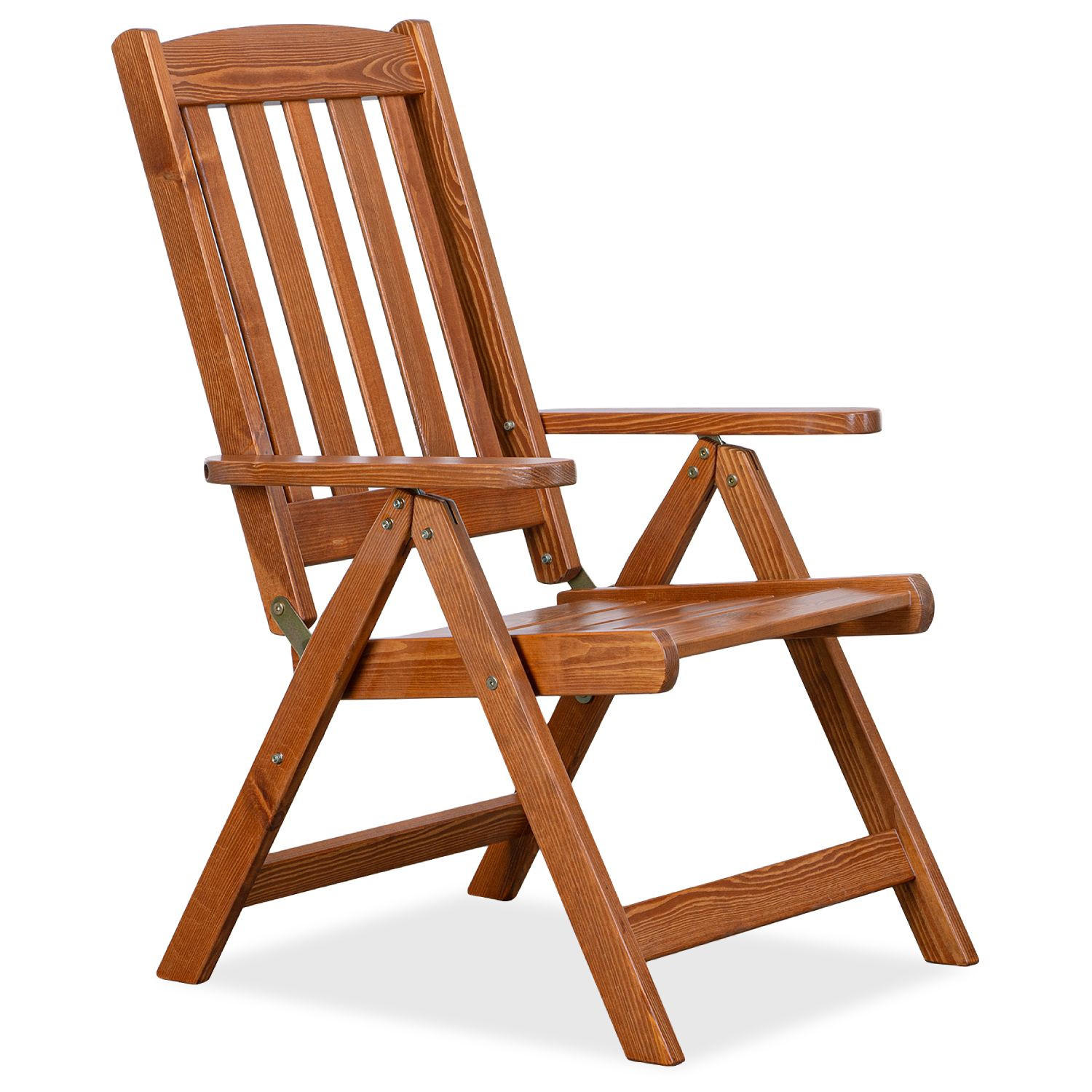 GARTENSTUHL ALCES aus massivem Kiefernholz, braun - Braun, Holz (73/106/63cm) - KONSIMO®