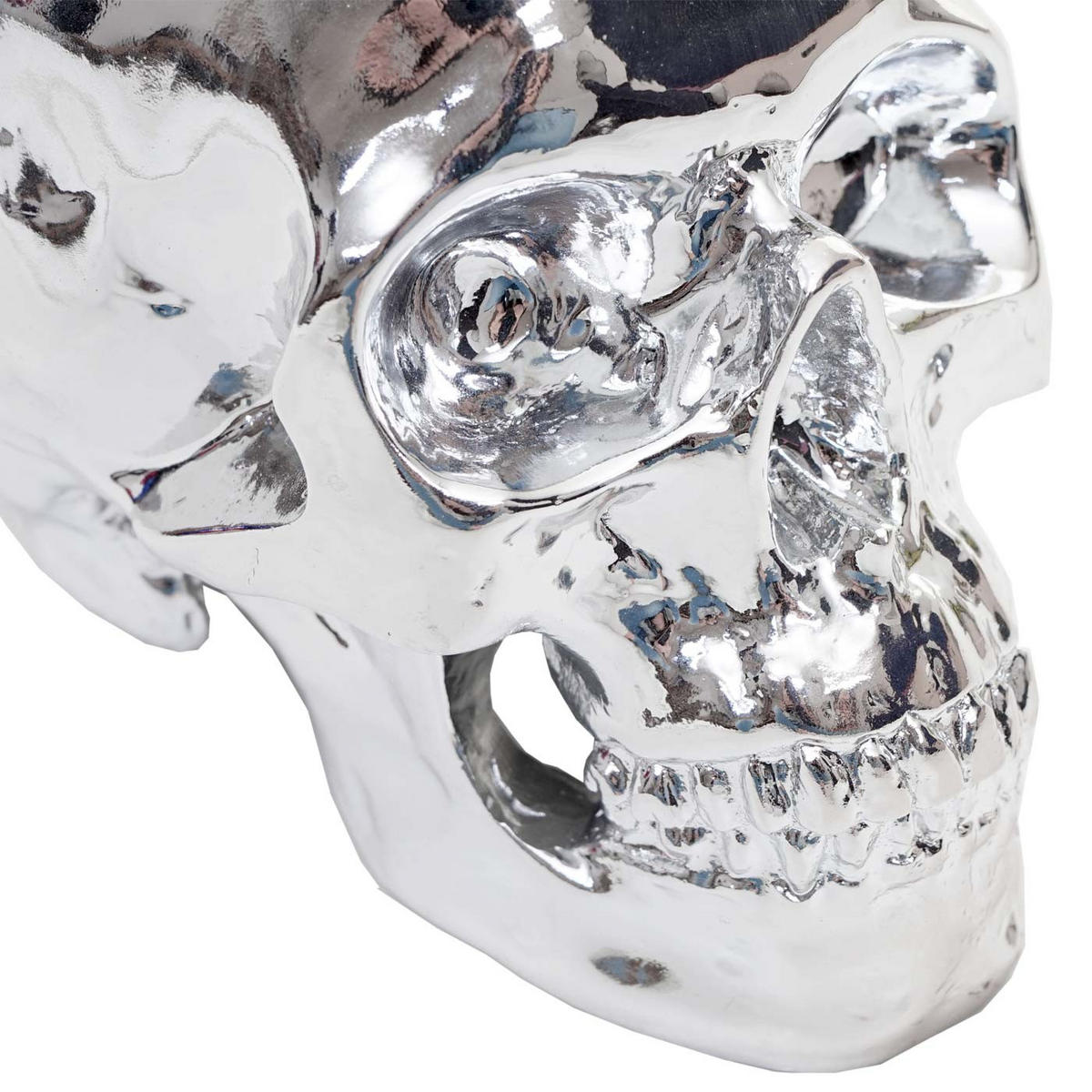 DEKO TOTENKOPF Silber - Silberfarben, Stein (12/15/18cm) - MCW