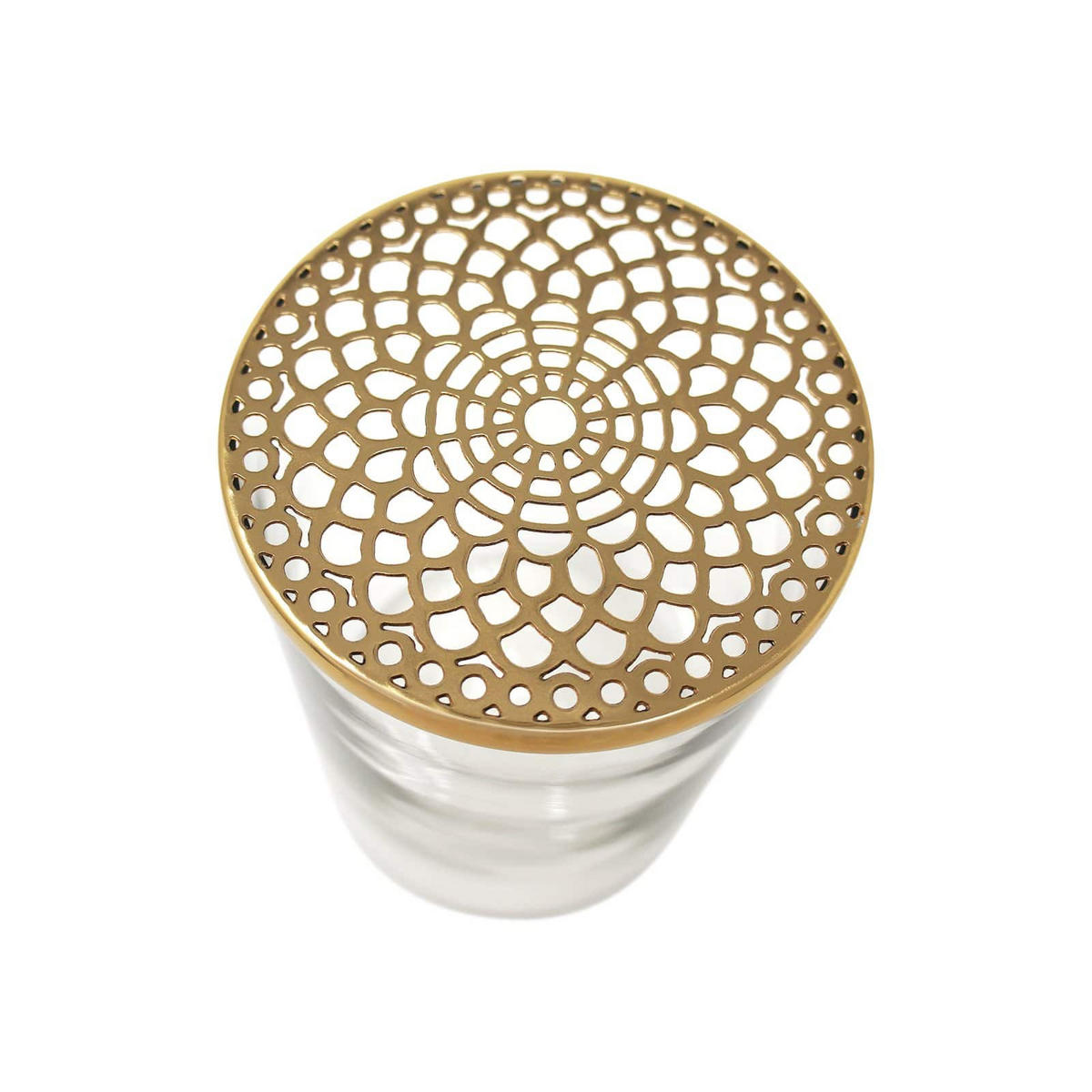 VASE Buket Ikebana aus Eisen und Glas Ø10/15,5 cm - Goldfarben, Glas (10/15.5cm) - LaLe Living