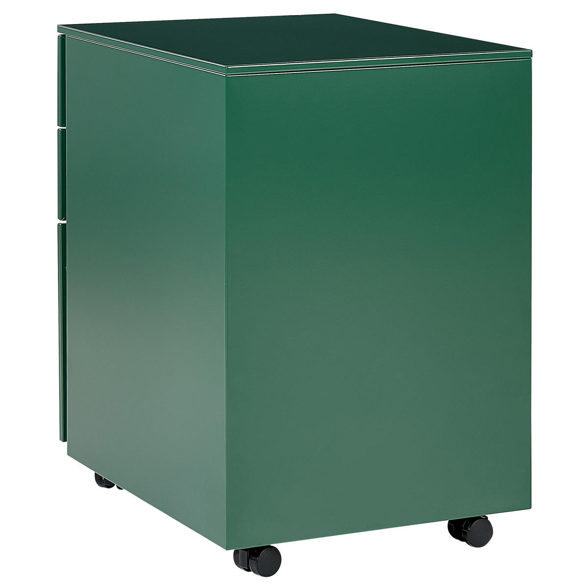 AKTENSCHRANK Metall grün 3 Schubladen mit Rollen Cami - Grün, Metall (39/60/50cm) - Beliani