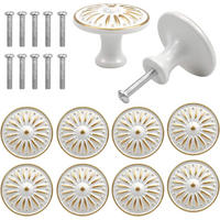 SCHRANKKNOPF Weiß 10er-Set 35 mm - Weiß, Metall (3.5/2.5/3.5cm)