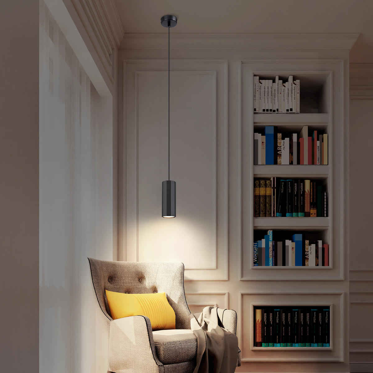 PENDELLEUCHTE Mila 8/2.5/170 cm - Schwarz, Metall (8/2.5/170cm) - ZMH