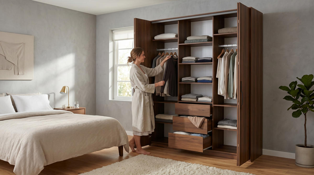 DREHTÜRENSCHRANK ANCONA 170/240/58cm 4-türig Braun - Braun, Holzwerkstoff (170/240/58cm) - MASSENO