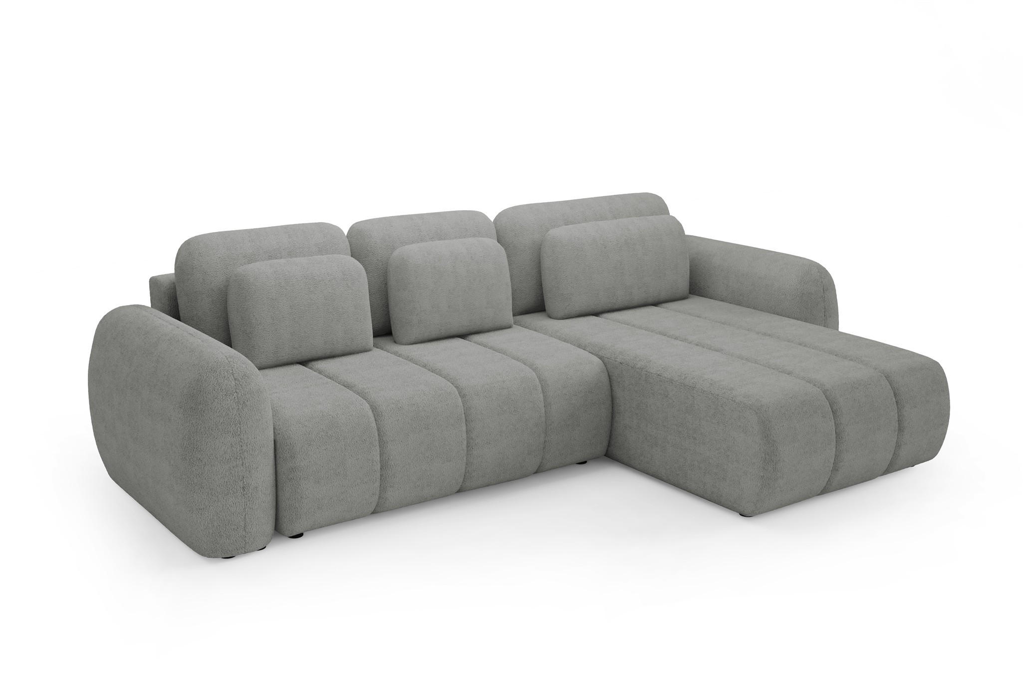 ECKSOFA Caria Mit Schlaffunktion - Grau, Holzwerkstoff/Textil (304/190cm) - Fun Möbel