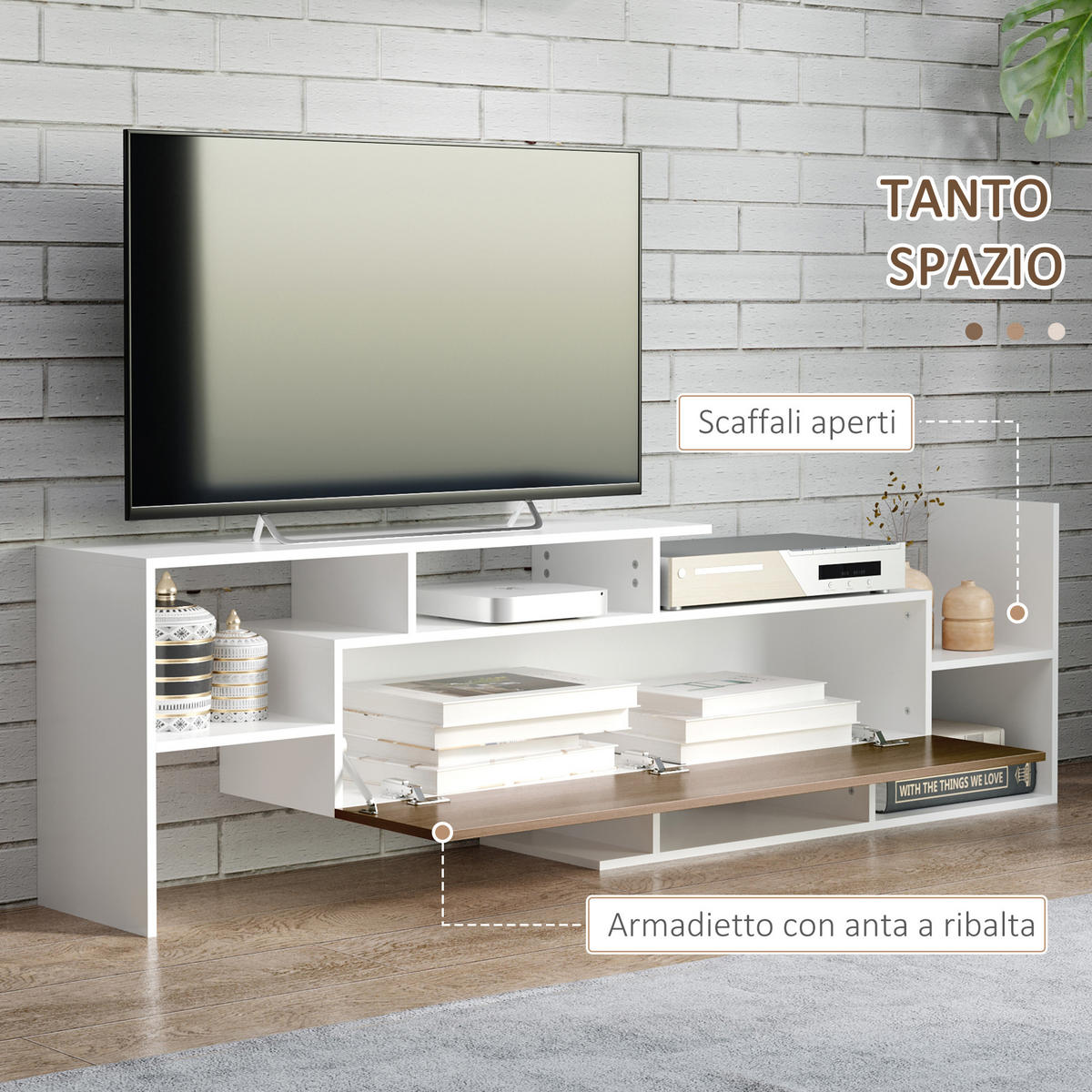 TV-MÖBEL Multicolor 1 Stück - Multicolor, Holzwerkstoff (153.6/42/25cm) - GiPP
