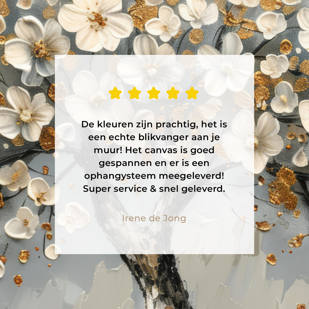 LEINWANDBILD Baum - Blumen - Weiß - Natur - Kunst Wandbild 40x30 cm - Weiß, Textil (40/30cm) - MuchoWow