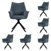 DININGSESSEL Ginosa - 6er Set - drehbar - blau - Blau/Schwarz, Textil/Metall (62/90/66cm) - bene living