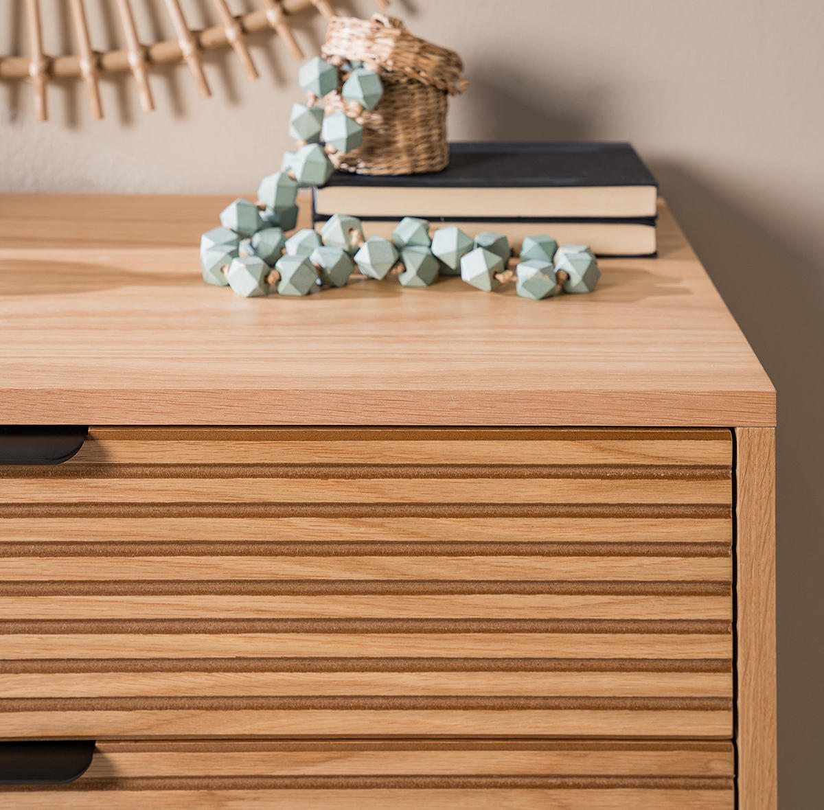 KOMMODE mit 3 Schubladen - Echtholzfurnier - Eichefarben, Holzwerkstoff (80/80/40cm) - home24