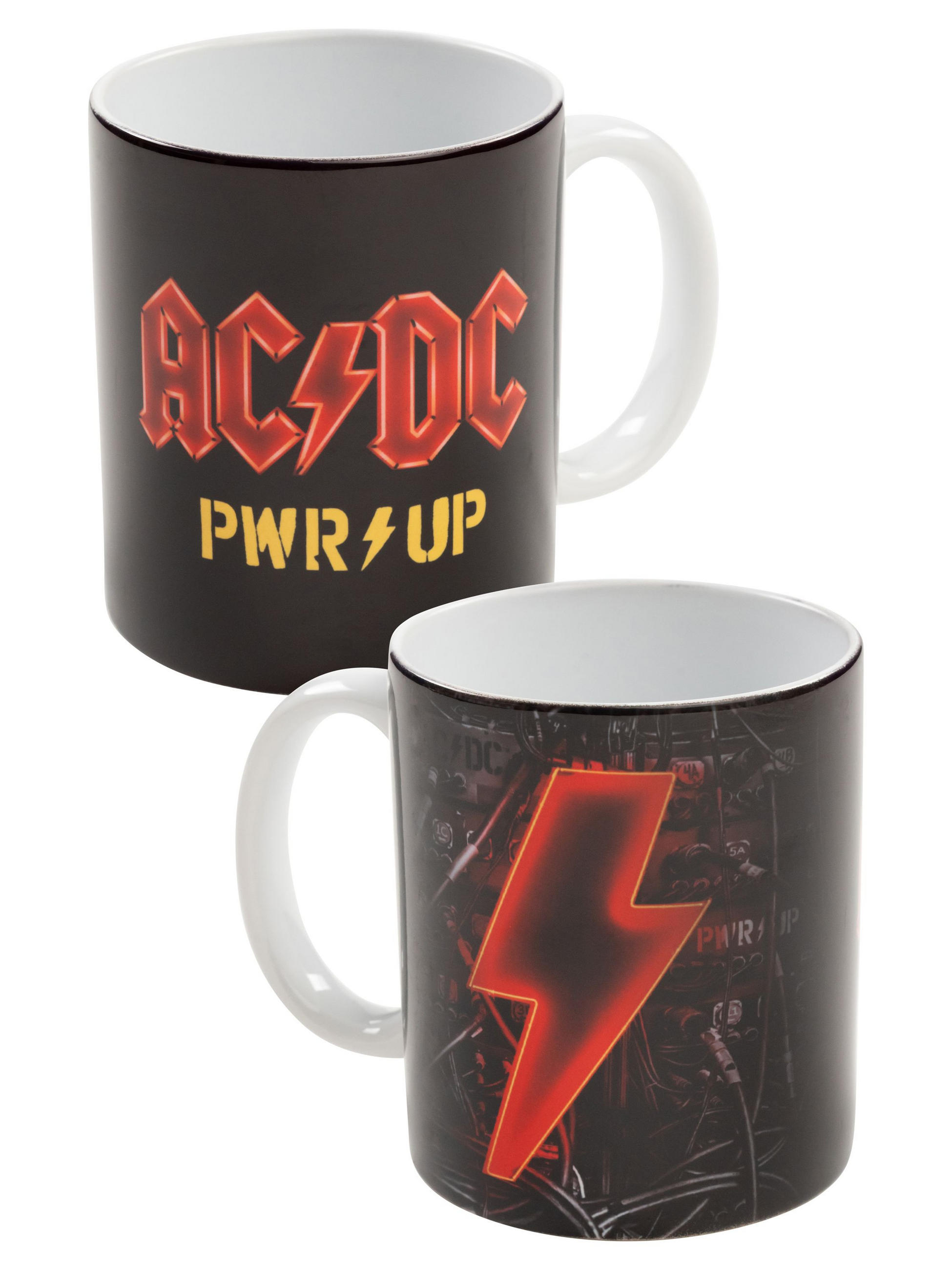 KAFFEEBECHER AC/DC - PWR/UP Schwarz 320 ml - Schwarz, Keramik (0.32L) - United Labels