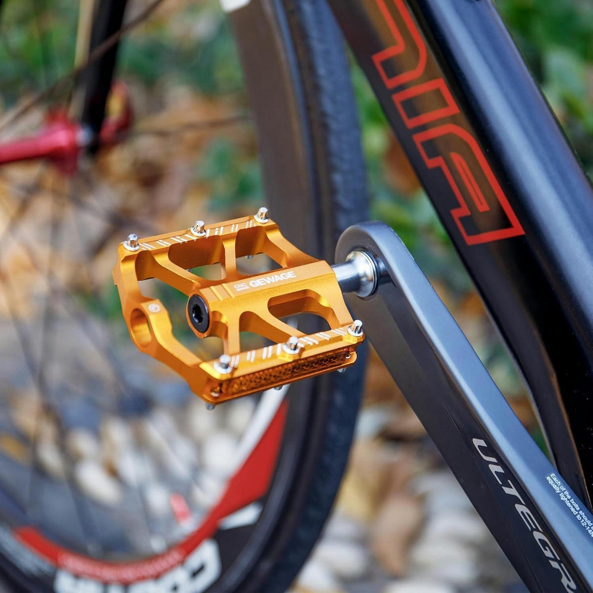FAHRRAD Pedale 9/16 Zoll Aluminium Gelb mit Reflektoren - Gelb, Metall (7.4/1.5/11cm)