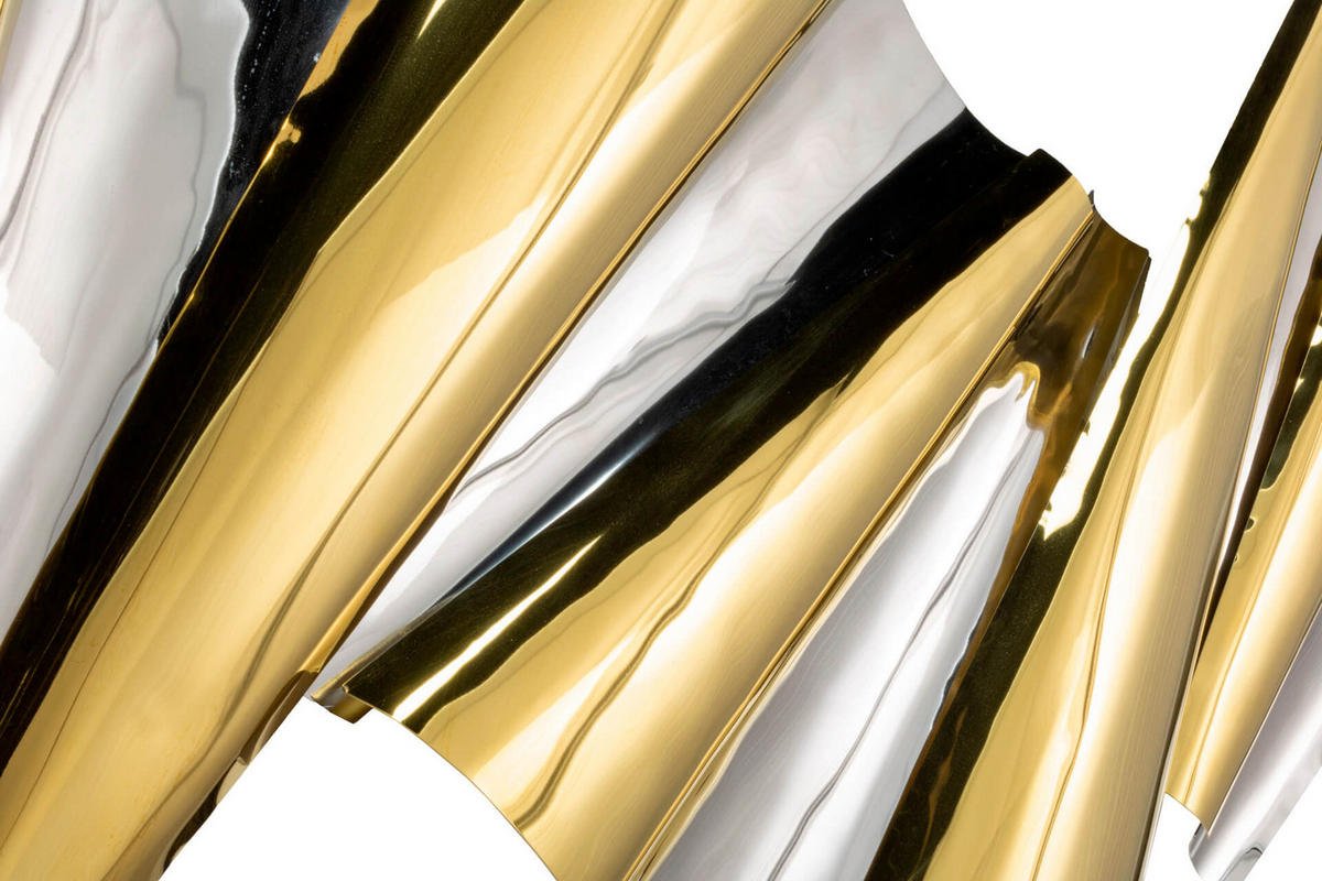 WANDDEKO Gold 120/60 cm - Silberfarben/Goldfarben, Metall (3.6/60/8cm) - KUNSTLOFT