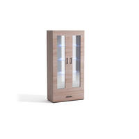 VITRINENSCHRANK LIVORNO 188 x 80 cm Eichefarben - Eichefarben, Holzwerkstoff (80/188/40cm) - MASSENO