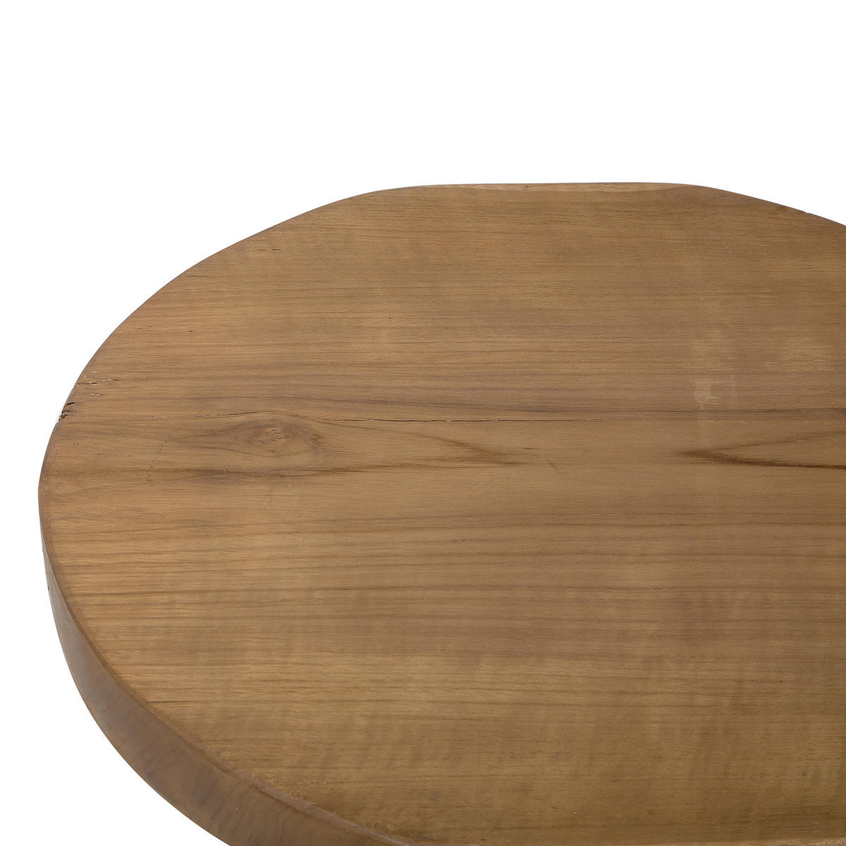 BEISTELLTISCH Teakholz braun rund Merritt - Hellbraun/Dunkelbraun, Holz (33/36/45cm) - Beliani