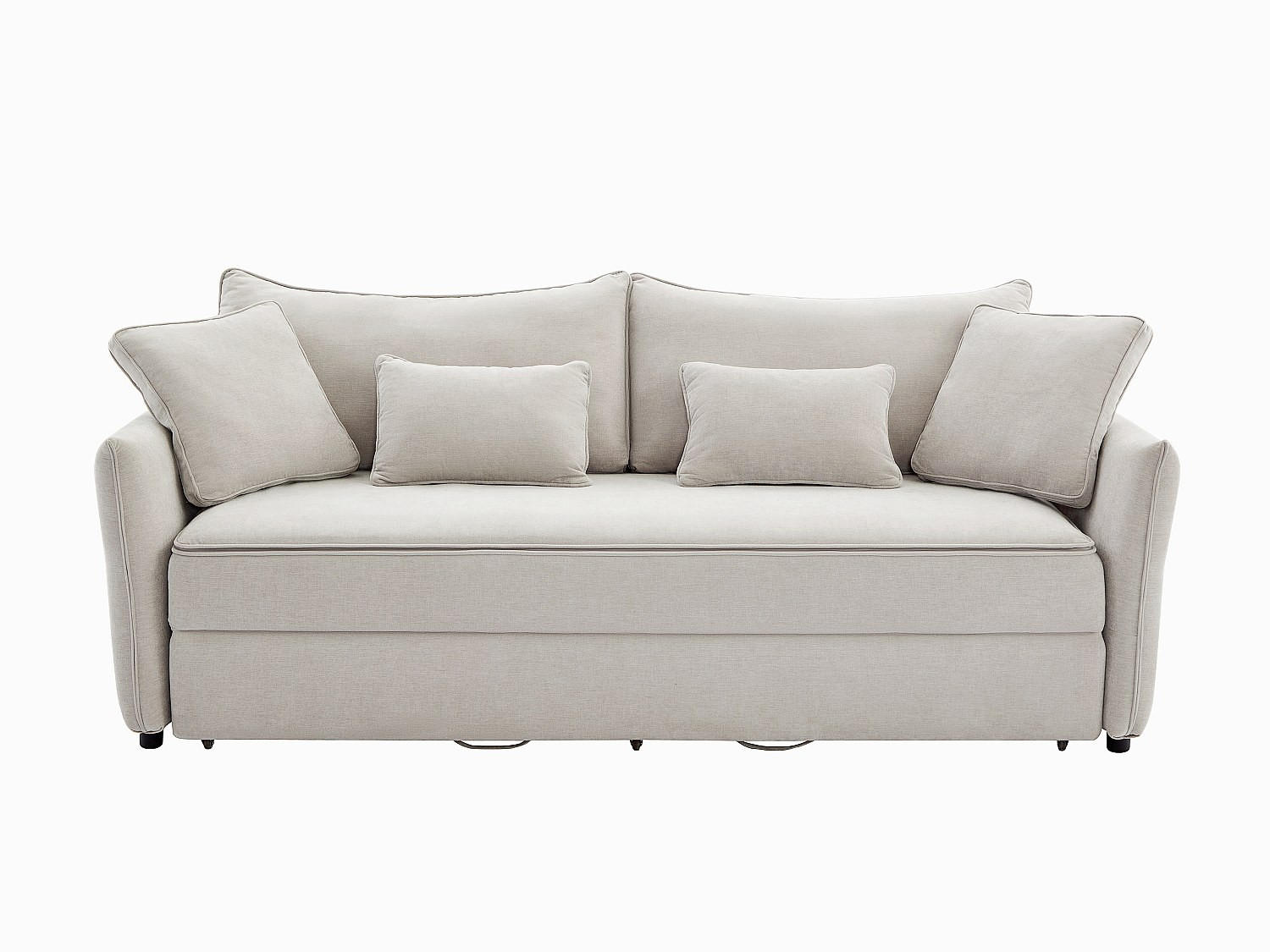 SCHLAFSOFA - 3 Personen - stoff - beige Sitala - Beige, Textil (220/92/87cm) - Vente-Unique
