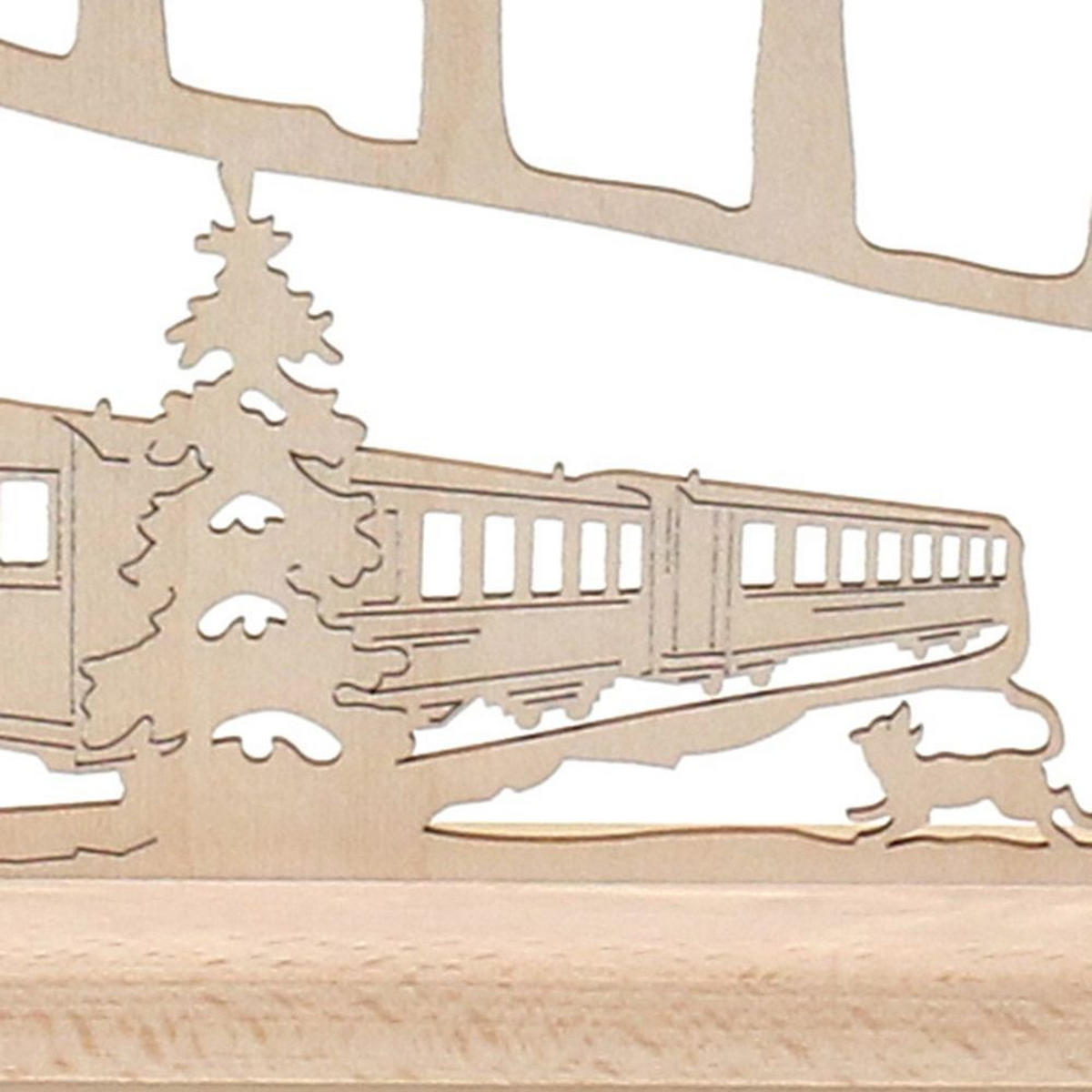 SCHWIBBOGEN Eisenbahn 7-flammig - Multicolor, Holz (0.1/1/0.1cm) - Dekoteam24