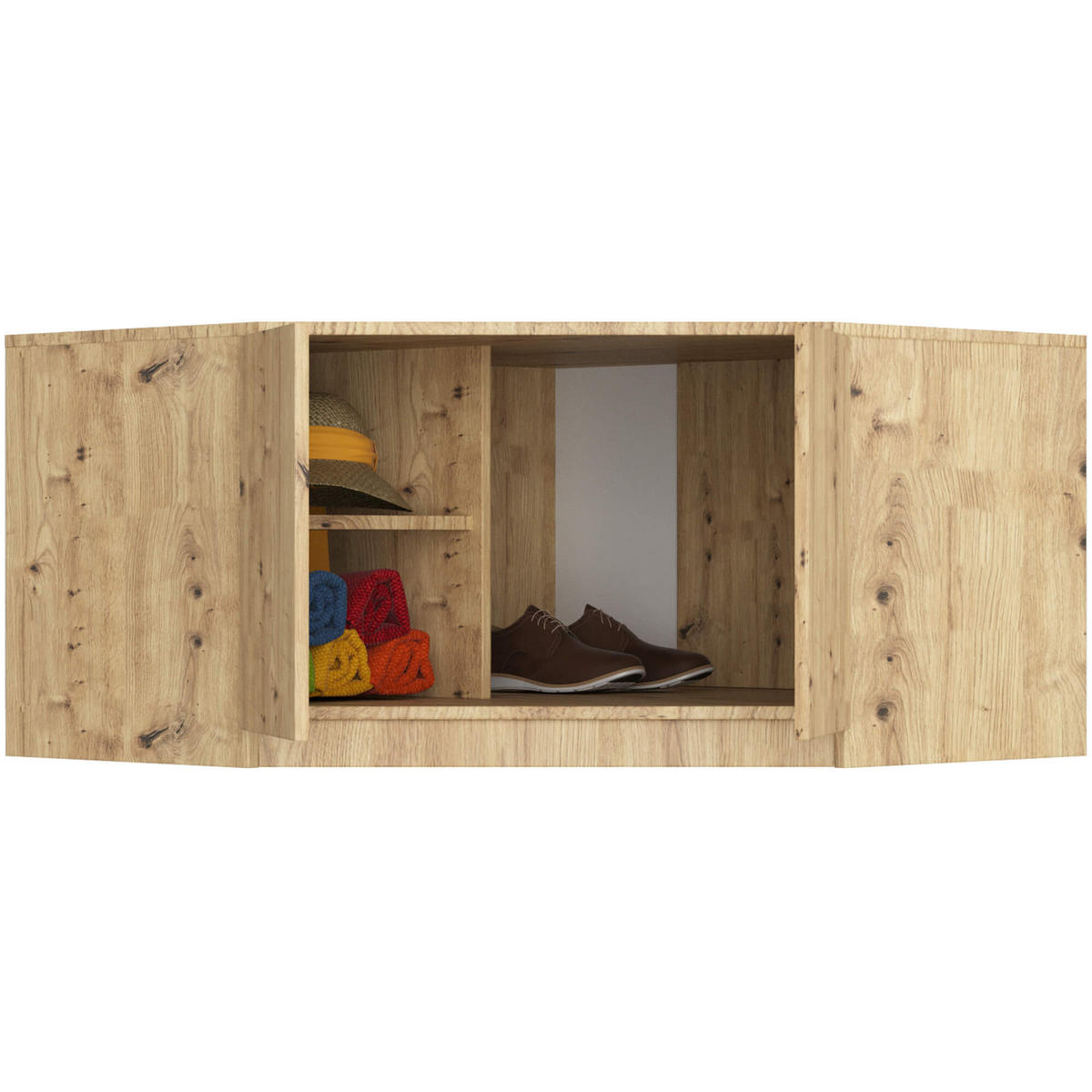 AUFSATZSCHRANK Eiche Artisan 100x50x55 cm - Eiche Artisan, Holzwerkstoff (100/55/50cm) - Akord