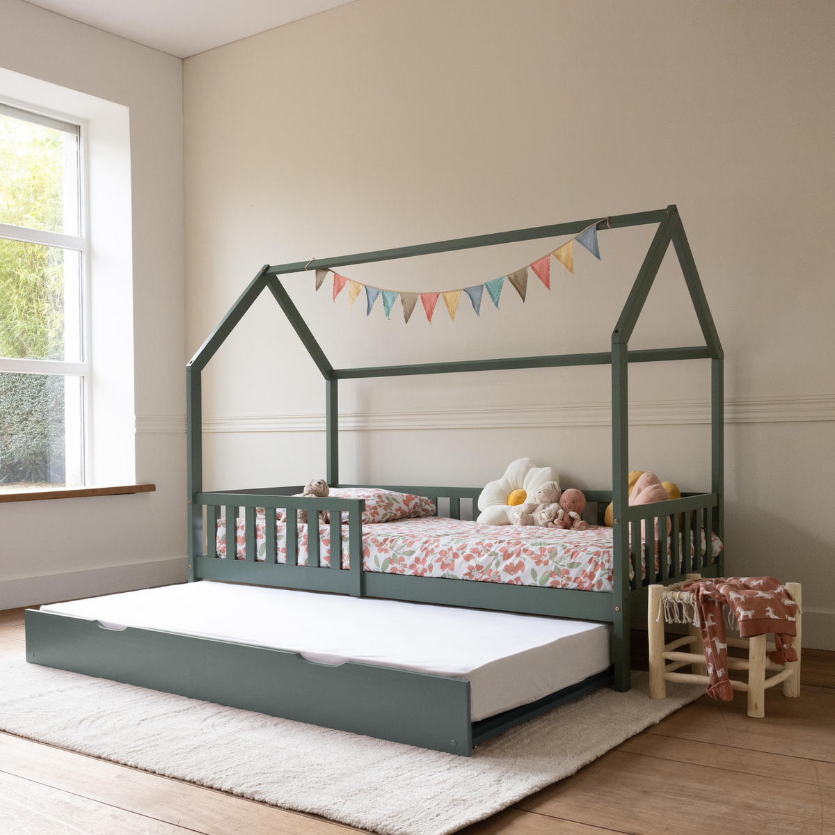 KINDERBETT Marceau Grün 190/90 cm - Grün, Holz - Happy Garden