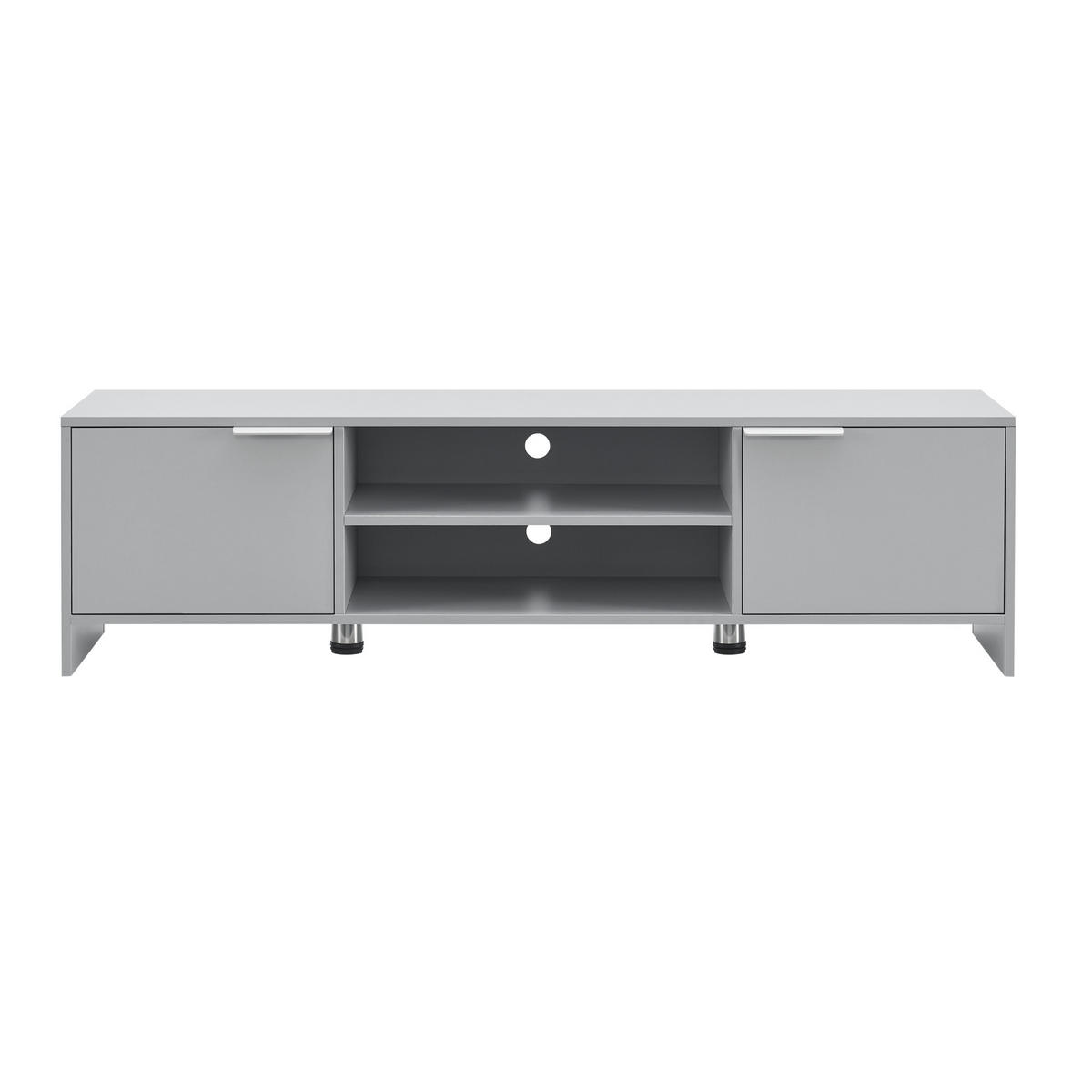 NÍZKÁ SKŘÍŇ Stevns - světle šedá, kov/kompozitní dřevo (145/40/38cm) - [en.casa]