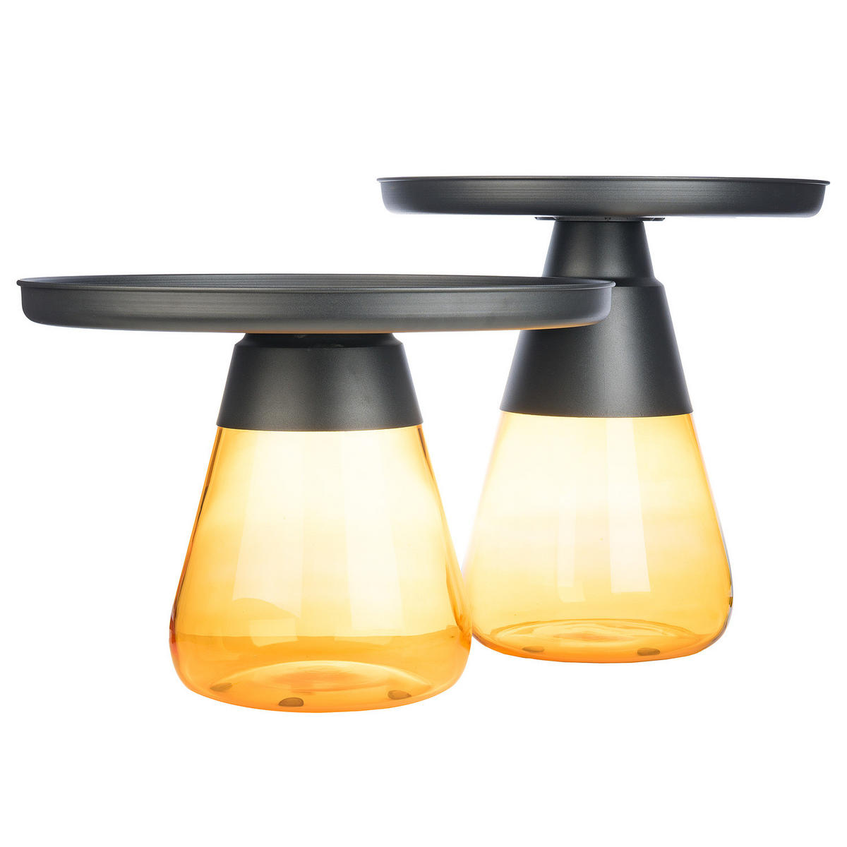 COUCHTISCH - Glas / Metall - Hellbraun, Glas/Metall (53/53/53cm) - home24