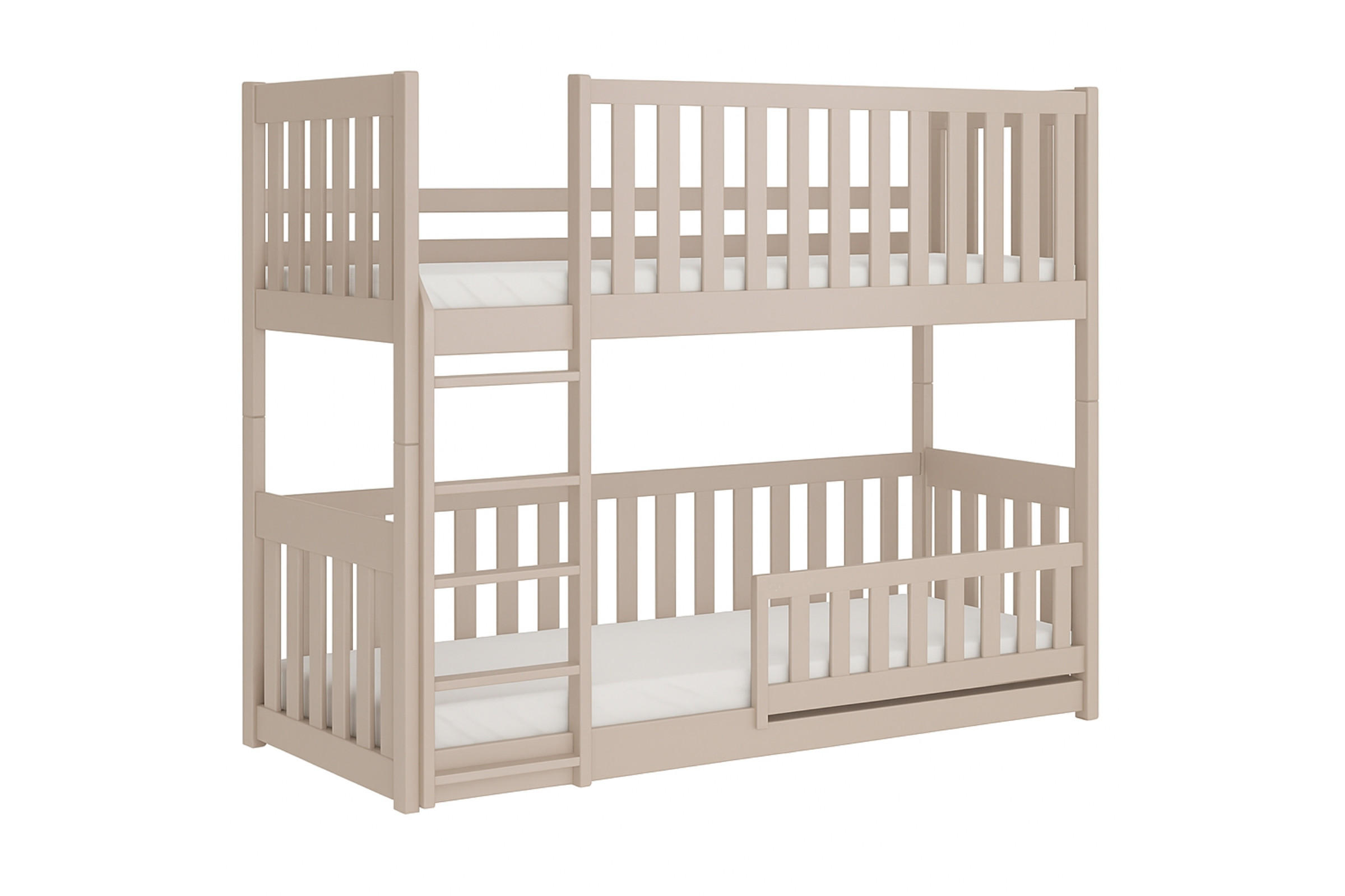 ETAGENBETT CORA 90/200 Cashmere mit abnehmbarem Rausfallschutz - Beige, Holz/Holzwerkstoff (90/200cm) - Deine Möbel 24