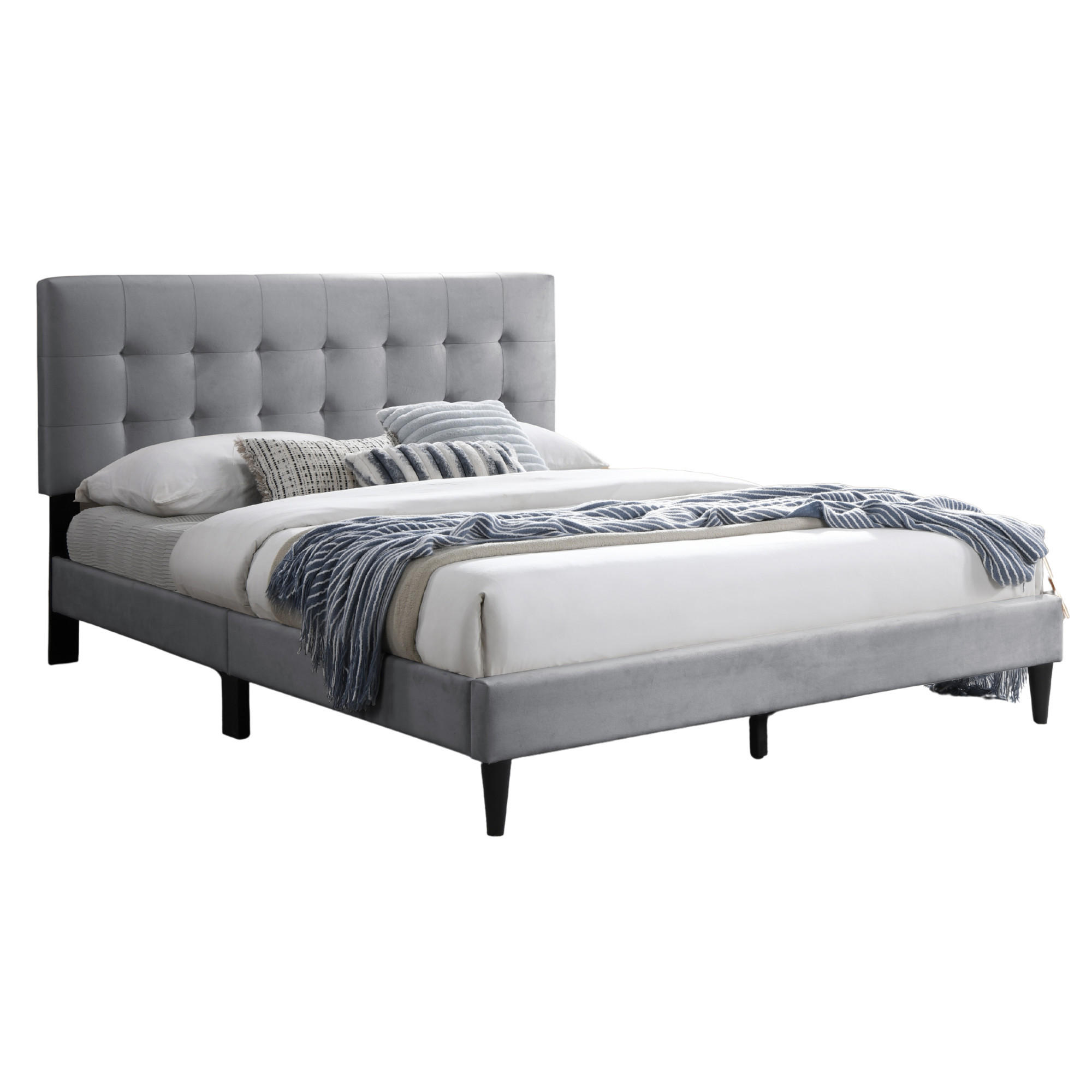 POLSTERBETT mit Lattenrost 140x200 cm Grau - Grau, Textil (140/200cm) - Home Collective