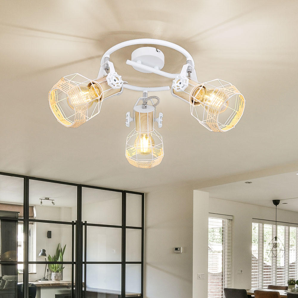 DECKENLEUCHTE Metall Weiß verstellbar - Weiß, Metall (25/25/20cm) - Globo Lighting