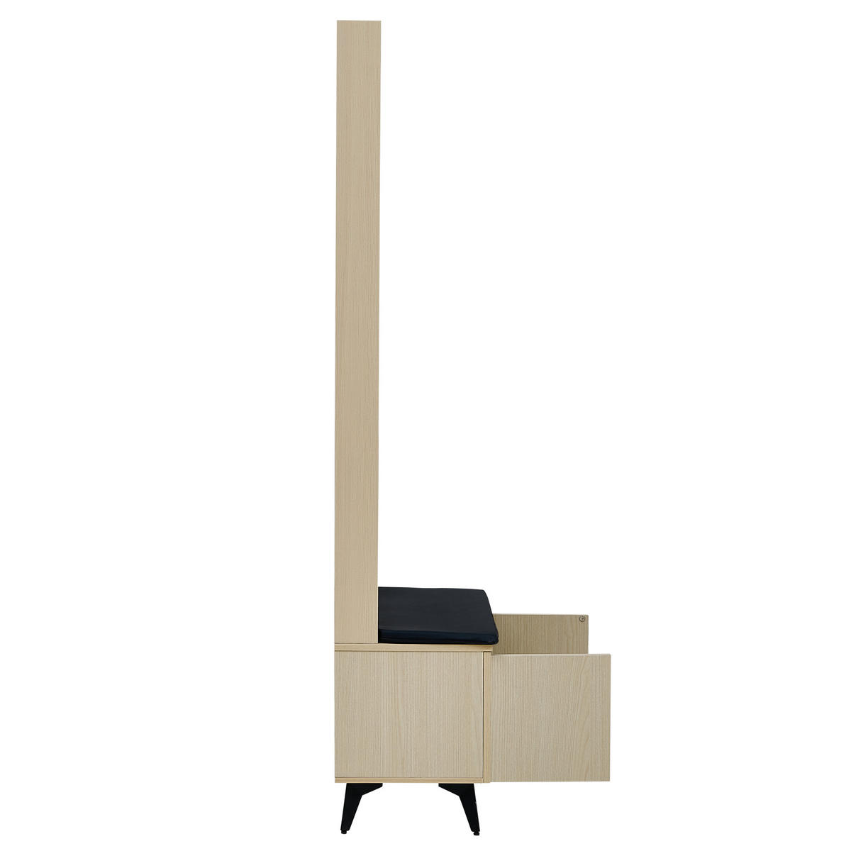 GARDEROBE Set Sitzbank Schuhschrank Sideboard Modern Flur Weiß - Naturfarben, Holzwerkstoff (60/179.5/35cm) - FLIEKS