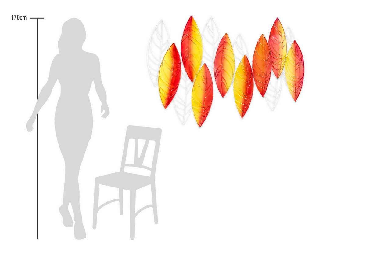 WANDDEKO Orange 117/82 cm - Orange, Metall (7.95/82/8cm) - KUNSTLOFT