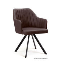 ARMLEHNSTUHL drehbar (8er-Set) Dhana 58x81x60 Schwarz/Braun - Schwarz/Braun, Kunststoff (60/81/58cm) - 58aufmkessel