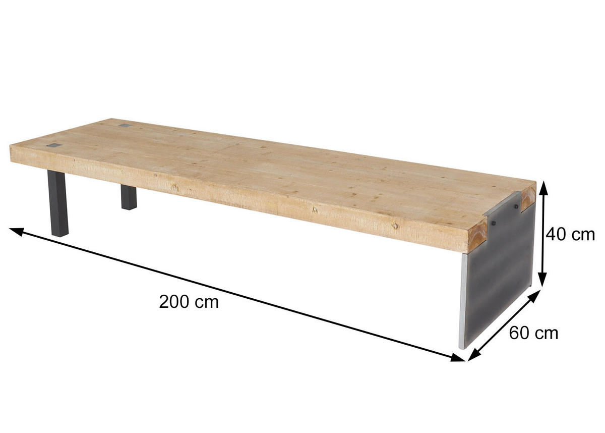 SITZBANK Braun - Braun, Holz (200/40/60cm) - MCW