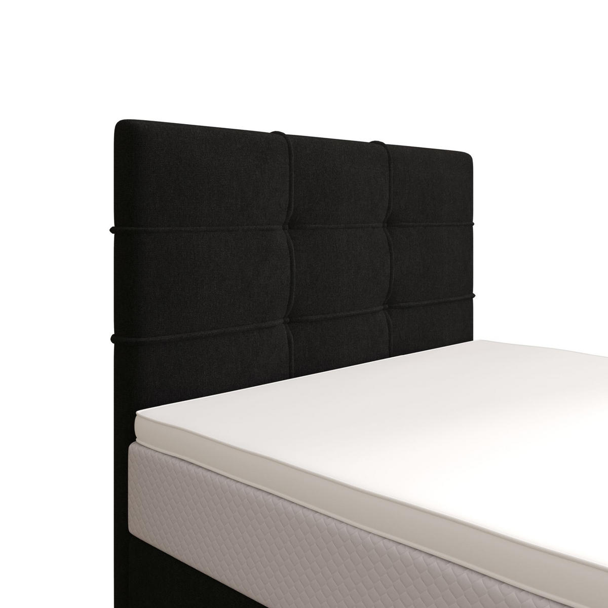 BOXBETT DUO 2 100x200 Cosmic 100, mit Matratze H3 und Topper, Schwarz - Schwarz, Holz/Kunststoff (100/200cm) - Bedante