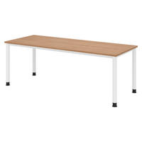 SCHREIBTISCH Serie-H 80/200/74 cm in Nussbaumfarben/Weiß - Nussbaumfarben/Weiß, Holzwerkstoff (80/200/74cm) - bümö