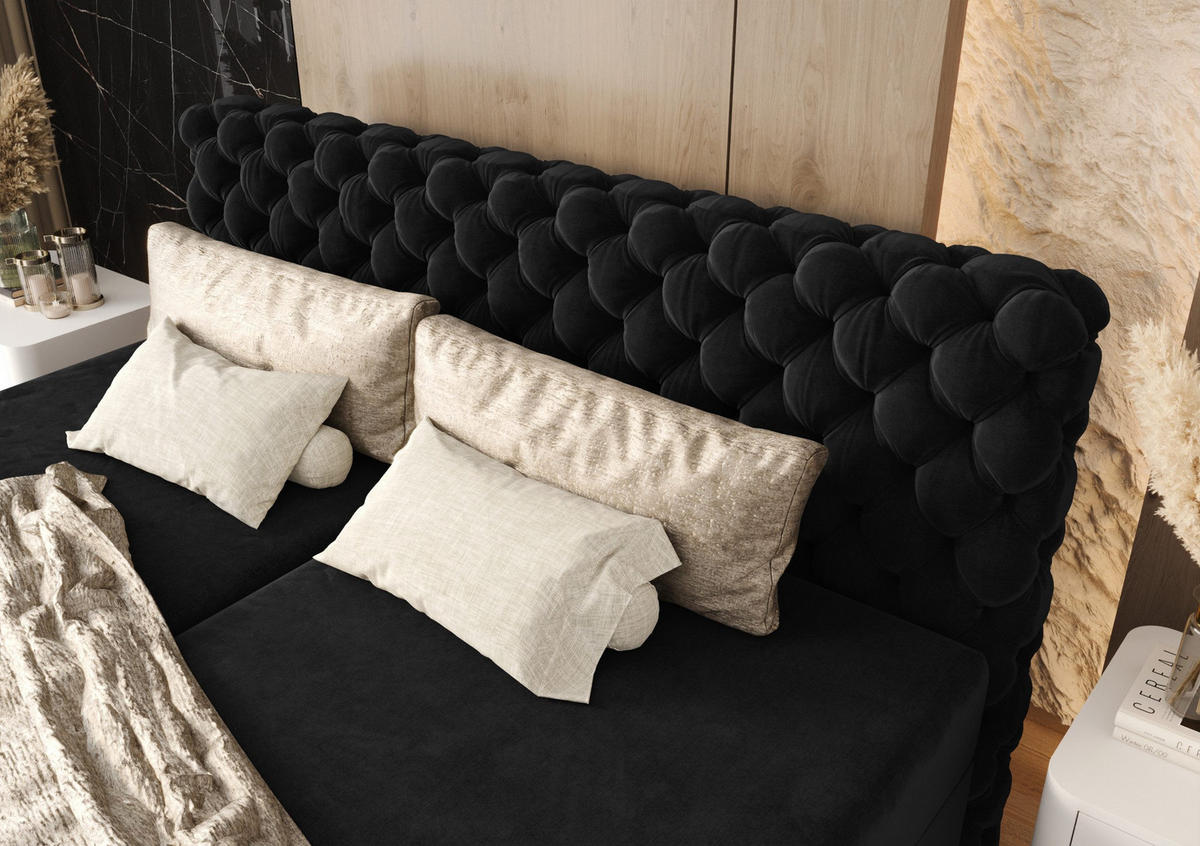 BOXBETT The Big One Figo Schwarz 200x220 cm - Schwarz, Textil (200/220cm) - B&B Home