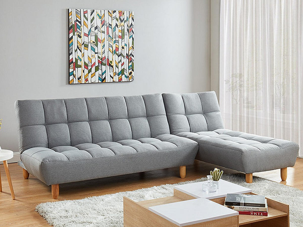 SCHLAFSOFA - 4 Personen - Stoff - Grau - - Grau, Textil (84/87/165cm) - Vente-Unique
