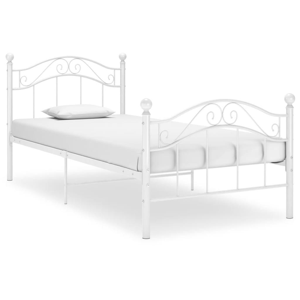 BETT Weiss Metall 100/200 Cm - Weiß, Holz (100/200cm) - vidaXL