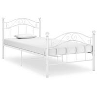 BETT Weiss Metall 100/200 Cm - Weiß, Holz (100/200cm) - vidaXL