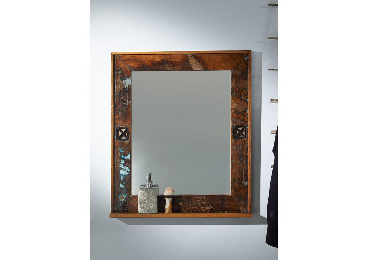SPIEGEL Altholz 68x8x79 mehrfarbig lackiert NATURE OF SPIRIT BAD #104 - Multicolor, Holz (68/79/8cm) - Massivmoebel24