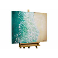 ÖLGEMÄLDE 100/75 cm - Türkis/Beige, Holz/Textil (1.8/75cm) - KUNSTLOFT