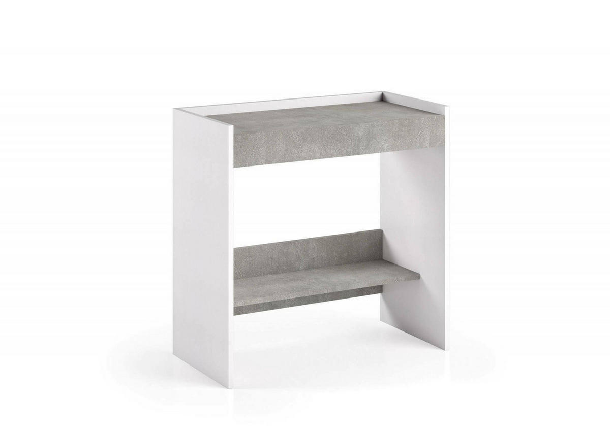 SCHREIBTISCH Weiß, Zement 40/80/79 cm - Weiß/Grau, Holzwerkstoff (40/80/79cm) - DMORA