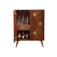 HAUSBAR ARENZANO, Akazie Massivholz, Dunkelbraun, 75 x 46 x 96 cm - Dunkelbraun/Braun, Akazienholz/Holz (75/96/46cm) - KADIMA DESIGN