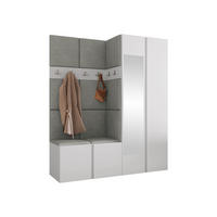 GARDEROBEN-SET Orion XII - Weiß/Grau, Holzwerkstoff/Kunststoff (158/186/46cm) - MIRJAN24