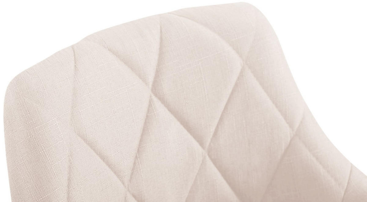 ARBEITSHOCKER Lazius Stoff creme - Naturfarben, Metall (47/82/49cm) - TPFLiving