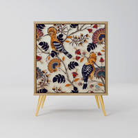 SIDEBOARD EMINENT HOOPOE, Eichefarben, 57,5x42x75,5 cm, Goldfarbene Metallfüße - Eichefarben/Goldfarben, Holzwerkstoff/Metall (57.5/75.5/42cm) - SpaceRebels