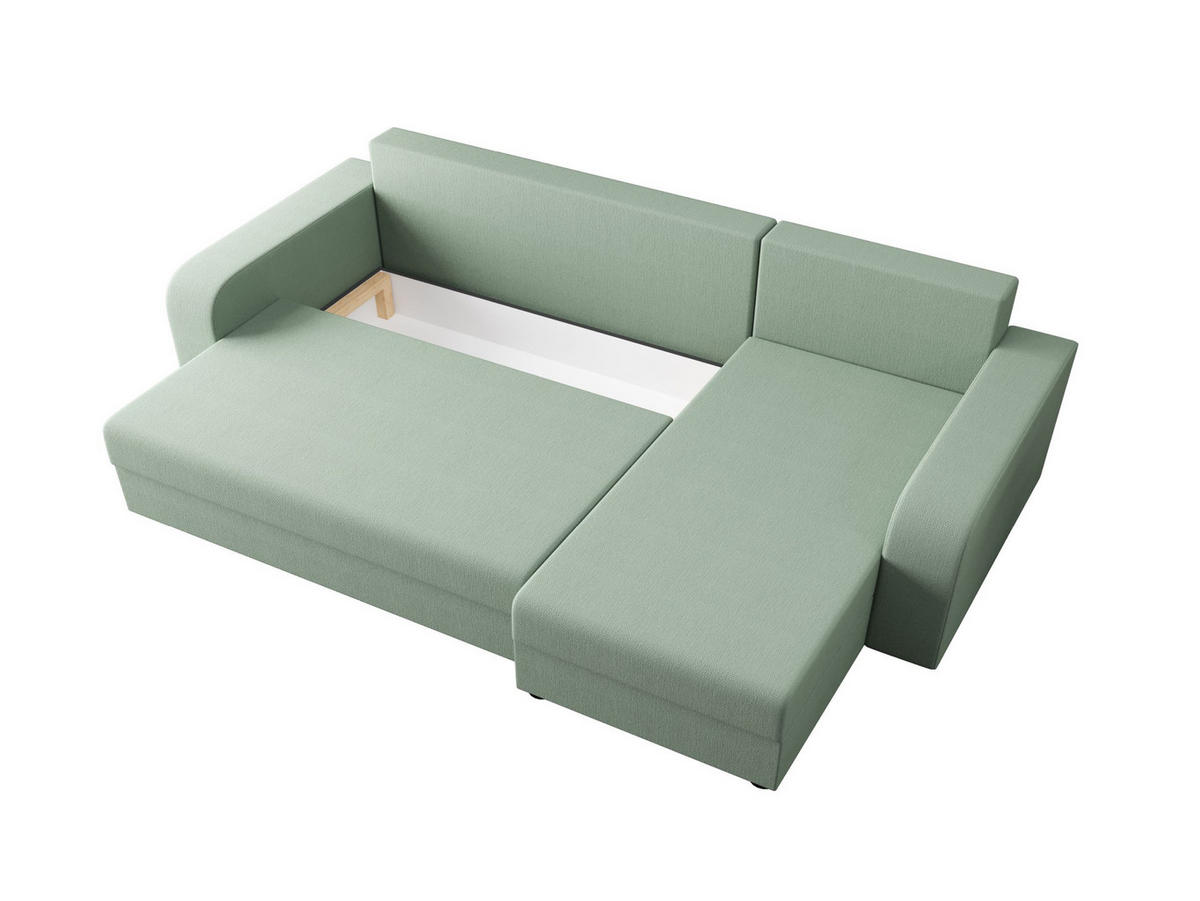 ECKSOFA HEWLET L BIS Cosmic 16 Rechts mit Schlaffunktion - Hellgrün, Textil (240/140cm) - Bedante