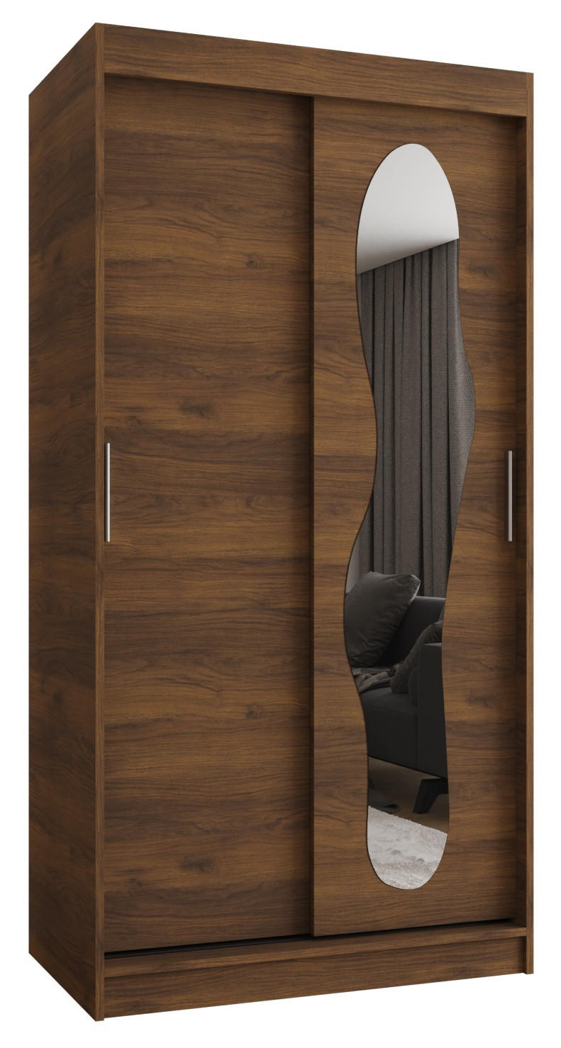 Möbel Kryspol Schiebetürenschrank Walnuss 100x200x62 cm