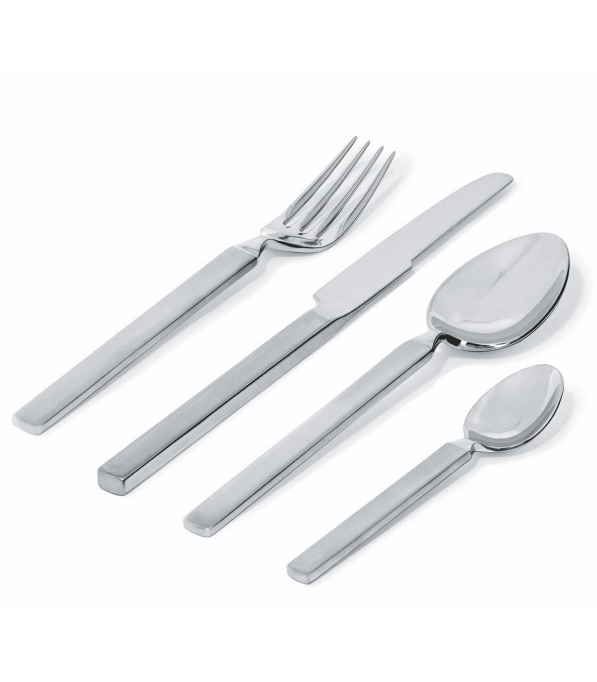 BESTECKSET Dry - 4180S24 - 24-teilig - von Achille Castiglioni - Silberfarben, Metall - Alessi