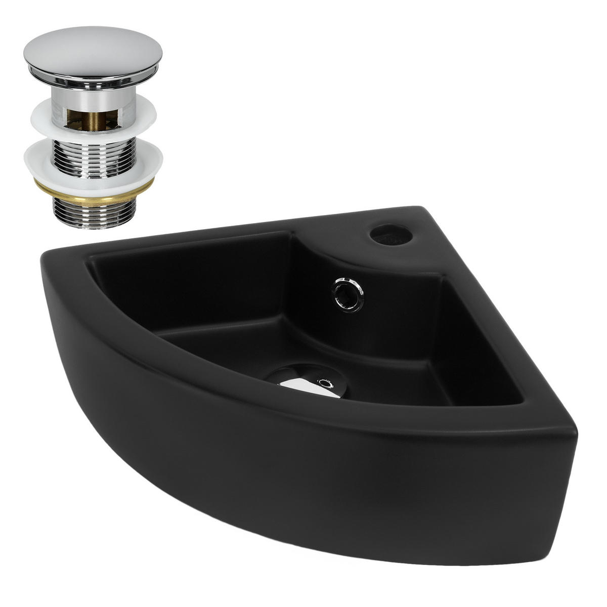 WASCHBECKEN - Schwarz, Keramik (33/13/46cm) - ML-DESIGN