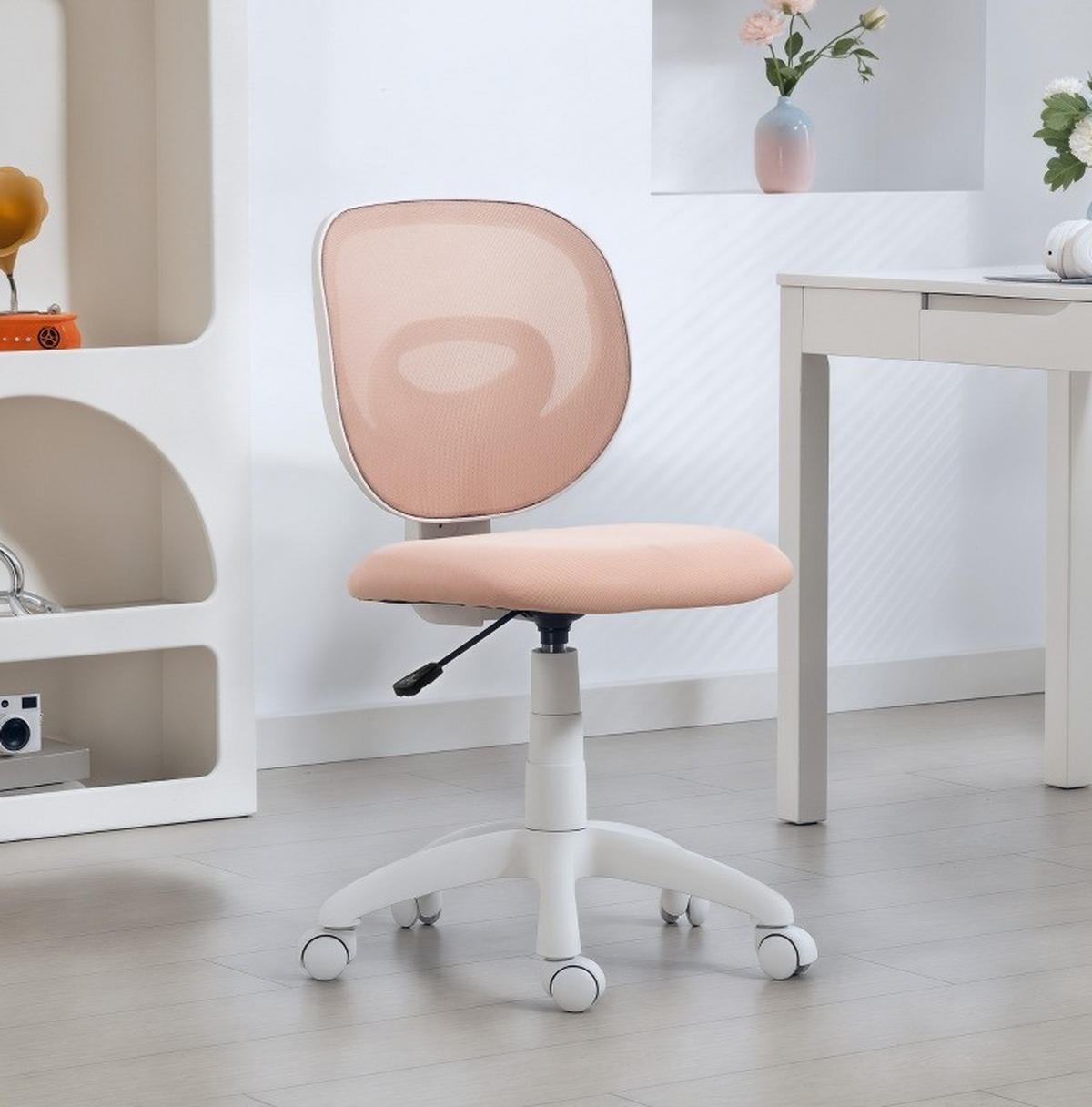BÜROSTUHL ergonomisch höhenverstellbar Netzrücken Pink - Pink, Kunststoff (53/89/59.5cm) - Meubliv